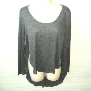 Charlotte Russe Women's Gray Size XL Sweater Top Ribbed High-Low Hem Long Sleeve